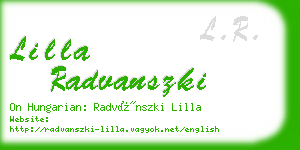 lilla radvanszki business card